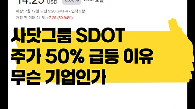 사닷그룹 SDOT 주가 50% 급등한 이유는, 어떤 기업?