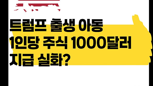 트럼프 출생아동 1인당 주식 1000달러 지급, 무슨 의미?