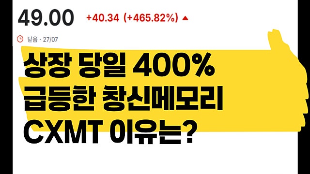 상장 당일 400% 급등한 CXMT 창신메모리, 폭등 이유는?