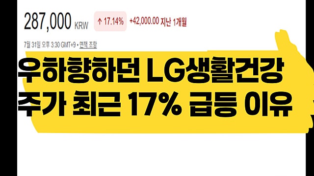 우하향하던 LG생활건강 실적발표 후 주가 17% 급등한 이유는
