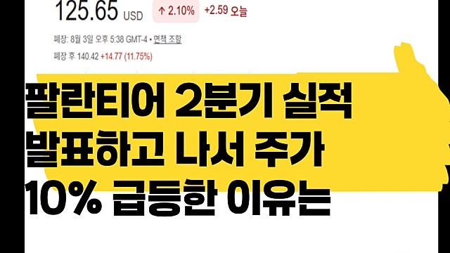 팔란티어(PLTR) 2분기 실적 발표 후 주가 15% 오른 이유