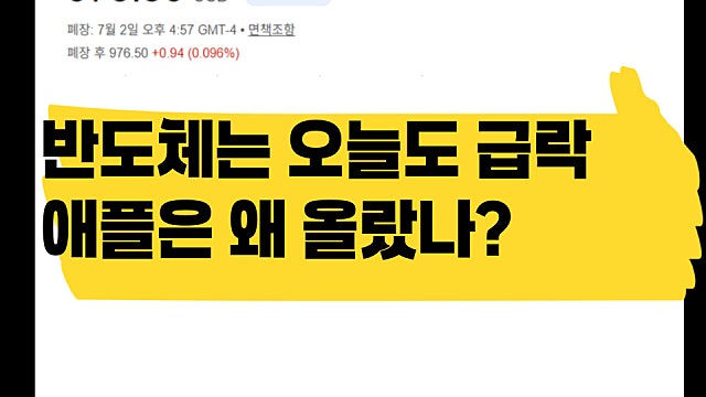 미국 반도체는 오늘도 하락, 하지만 애플은 주가 상승 이유는