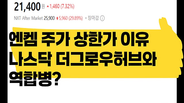 엔켐 주가 상한가 이유, 나스닥 더그로우허브 역합병?