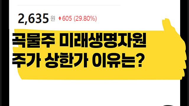 소형 사료주 미래생명자원 주가 29% 급등, 상한가 이유는?