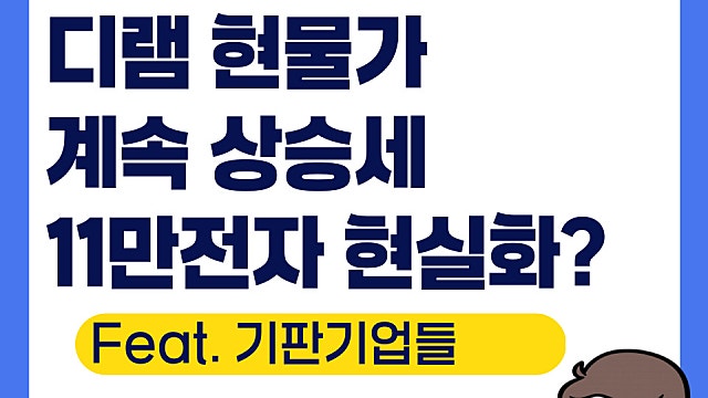 디램 현물가 상승세, 11만전자 가나(Ft. 기판 기업들도 수혜)
