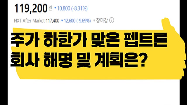 하한가 맞은 펩트론 주가, 회사 해명 및 계획은?