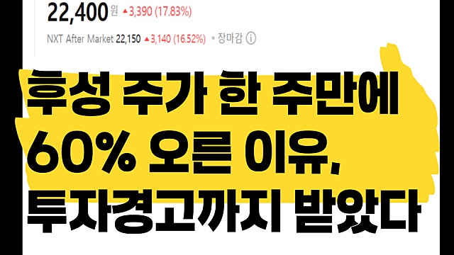 후성 주가 한 주만에 60% 뛴 이유, 투자경고까지 붙었다(Ft.육불화텅스텐)