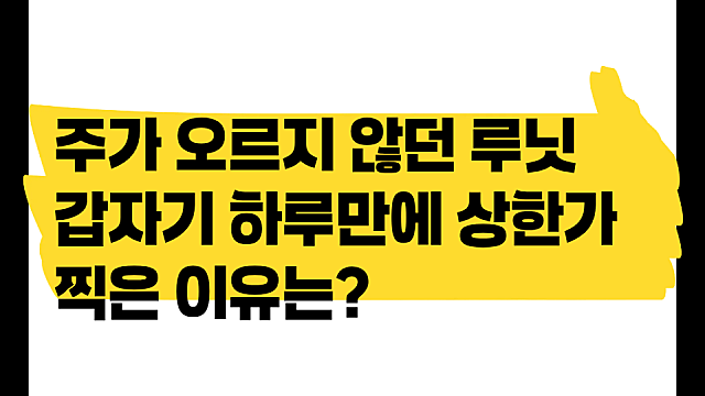 주가 빌빌대던 루닛 갑자기 상한가 찍은 이유는