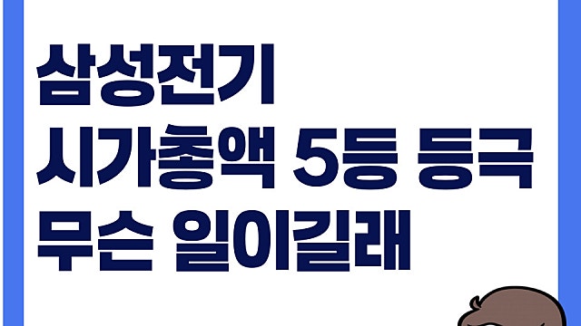 삼성전기 시가총액 5등 등극, 도대체 무슨 일이길래