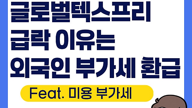 글로벌텍스프리 주가 하락 이유, 정부 외국인 성형 미용 부가세