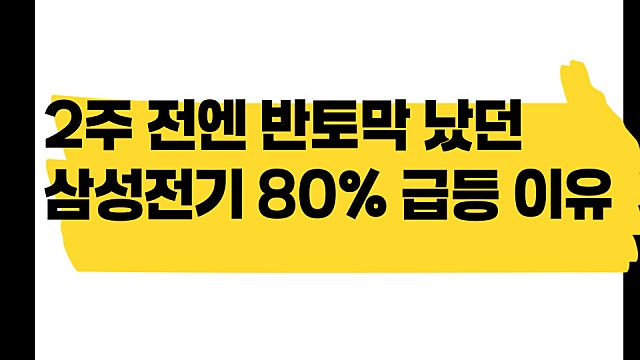 2주 전만 반토막이었던 삼성전기, 다시 주가 80% 급등한 이유