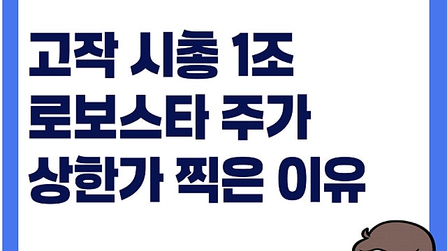 고작 시총 1조 로봇 기업 로보스타 주가 상한가, 어떤 기업?
