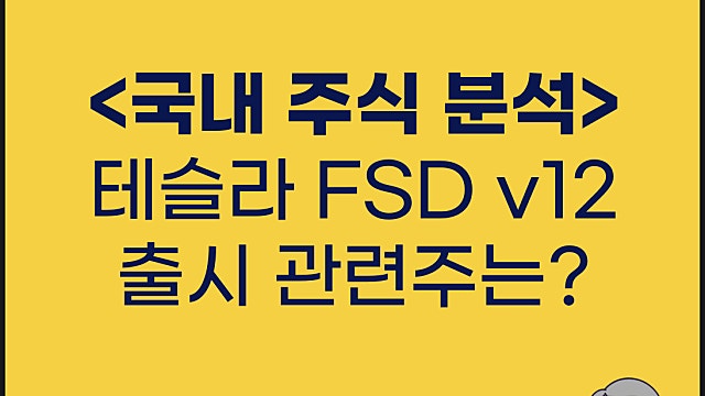 테슬라 FSD 국내 수혜주 관련주(Feat. 테슬라 FSD V12 출시)