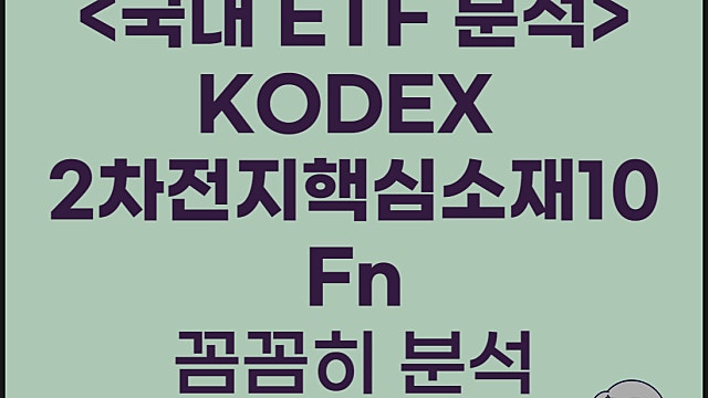 이차전지 ETF KODEX 2차전지핵심소재10 Fn 분석
