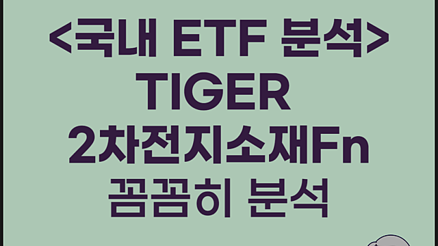 이차전지 ETF TIGER 2차전지소재Fn 분석