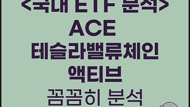 ETF 추천 ACE 테슬라밸류체인액티브 분석