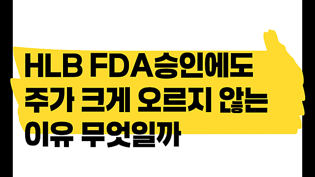 HLB 주가 FDA 승인이라는 호재에도 주가 크게 안 오르는 이유는