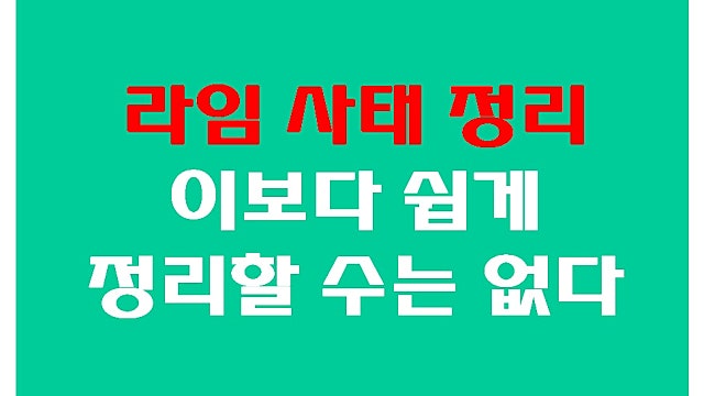 '라임사태' 정리, 아주 쉽게 알아보자