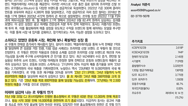 FSN 분석, 르무통 신발, 링티, 브랜드 액셀러레이팅 전문 기업