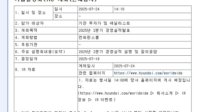 현대차 2Q 컨콜으로 살펴보는 힌트