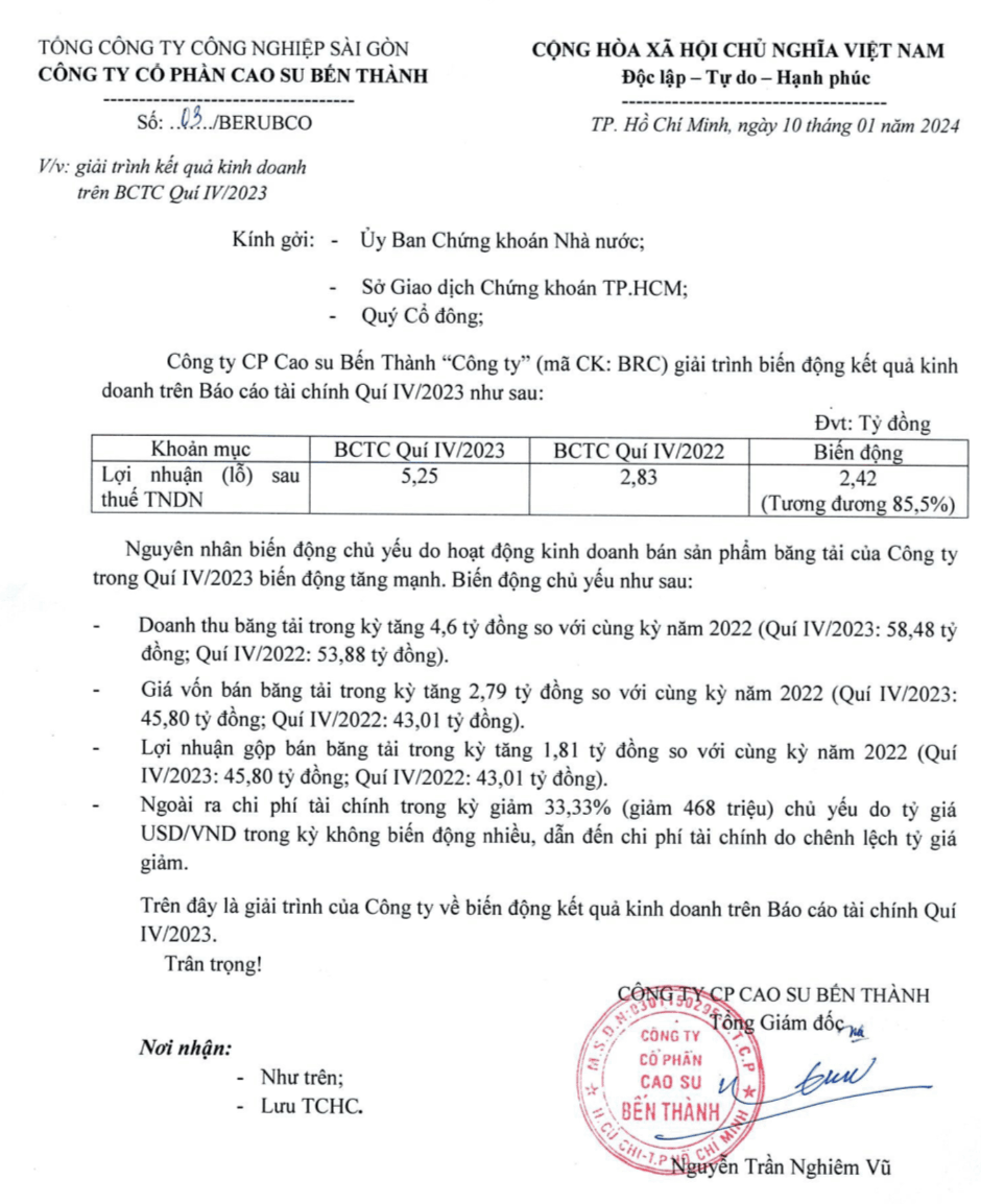 벤탄 고무 주식회사 (BRC) 4분기 실적 점검: 꾸준함이 돋보이는 베트남 컨베이어 벨트 생산 기업