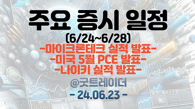 증시일정 (6월 넷째주) :: 마이크론테크 실적 발표 / 미국 5월 PCE 발표 / 나이키 실적 발표