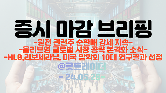 원전 관련주 순환매 강세 지속 / HLB 그룹주, 리보세라닙 미국 암학회 10대 연구결과 선정에 강세 (마감브리핑)