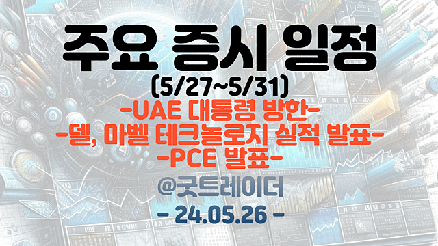 증시일정 (5월 다섯째주) :: UAE 대통령 방한 관련주 체크 / 델,마벨 테크놀로지 실적 발표 / PCE 발표 등