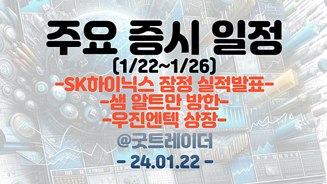 증시일정 (1월 넷째주) :: SK하이닉스 잠정 실적발표 / 샘 알트만 방한 / 우진엔텍 상장