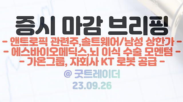 앤트로픽 관련주 :: 솔트웨어, 남성 상한가 기록 / 9월 26일 시간외 단일가 :: 칩스앤미디어, AI NPU 개발 완료 이슈 급등