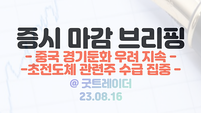 초전도체 관련주 수급 집중 , 중국 경기둔화 우려 지속 / 8월 16일 시간외 단일가, 화장품 관련주 전반적 하락