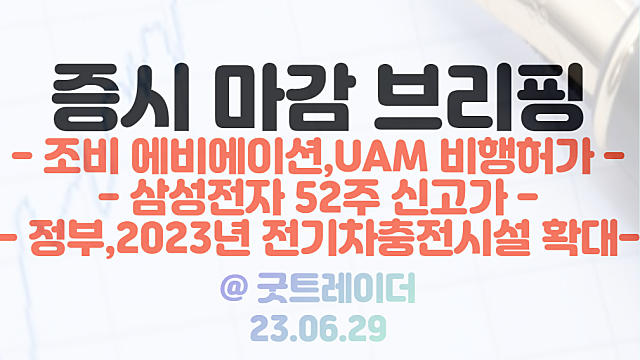 UAM 관련주 :: 미국 조비 에비에이션, UAM 연방정부 비행허가 소식에 강세, 반도체 관련주 삼성전자 52주 신고가 / 6월 29일 시간외 단일가 특징주