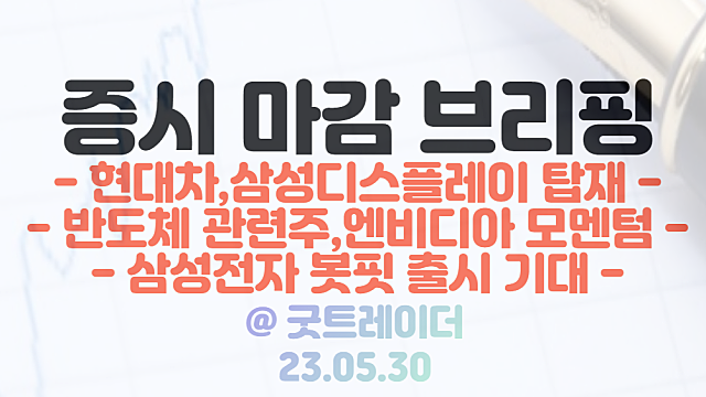 OLED 관련주 :: 현대차, 제네시스 삼성디스플레이 탑재 / 삼성 봇핏 로봇 출시 기대 /엔비디아 모멘텀 지속 / 5월 30일 시간외 단일가