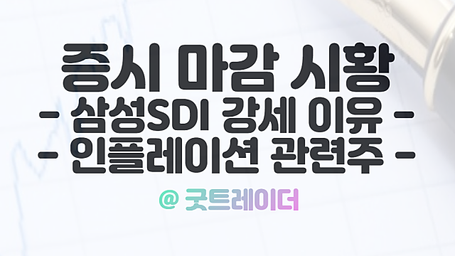 삼성SDI 주가 강세 이유 :: 9월 22일 시간외 상한가 특징주