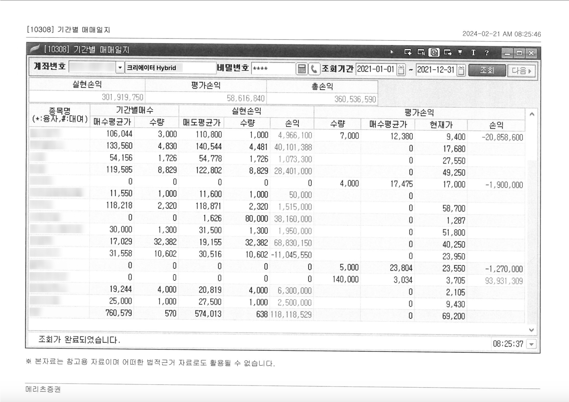 F&F홀딩스 수익 인증 이미지